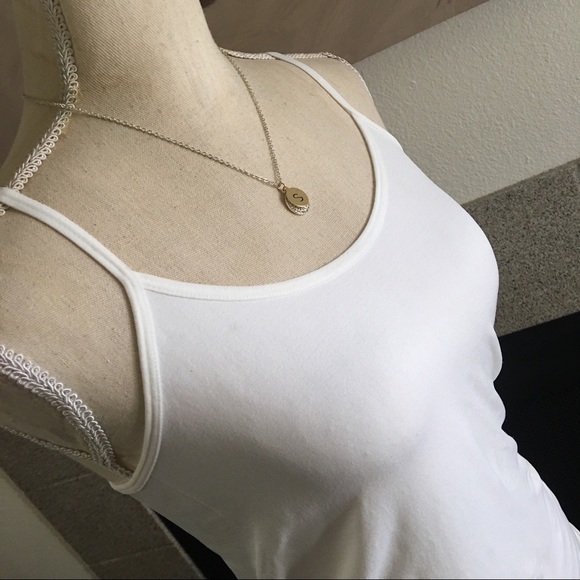 Minimalist monogram “S” initial double pendant rhinestone necklace - Picture 3 of 7